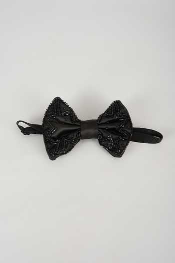 SALIL BHATIA Hand Embellished Satin Bow Tie 