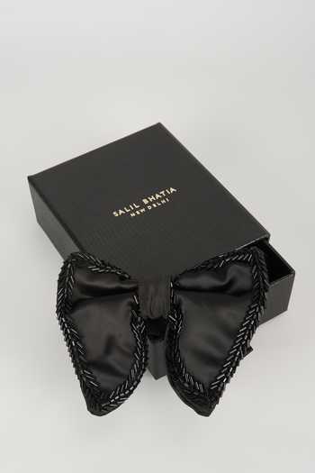 Buy_SALIL BHATIA_Black Embellished Bow Tie _Online_at_Aza_Fashions