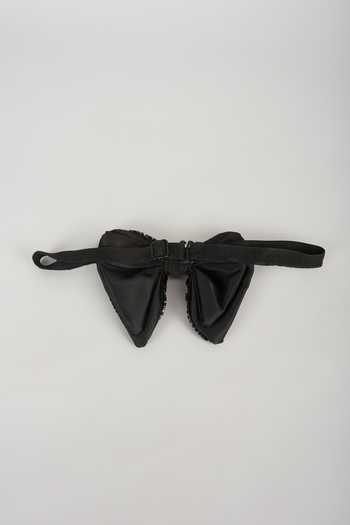 SALIL BHATIA Black Satin Hand Embellished Bow Tie 