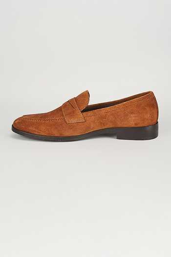SALIL BHATIA Brown Tan Suede And Leather Penny Loafers Online at Aza Fashions SALIL BHATIA_Brown Tan Suede And Leather Penny Loafers _Online_at_Aza_Fashions