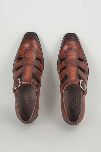 SALIL BHATIA Croc Embossed Sandals 