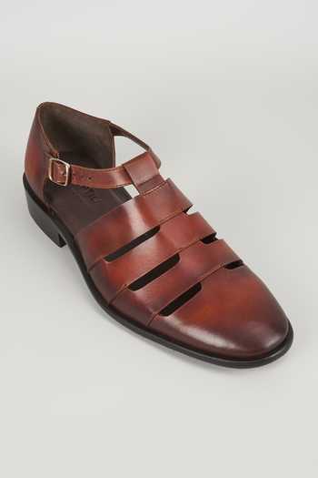 SALIL BHATIA Brown Hand Patina Sandals 