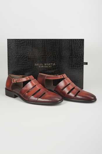 Buy SALIL BHATIA Brown Hand Patina Sandals Online at Aza Fashions Buy_SALIL BHATIA_Brown Hand Patina Sandals _Online_at_Aza_Fashions