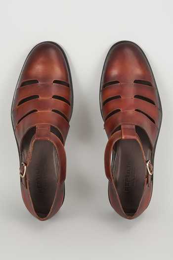 SALIL BHATIA Brown Hand Patina Sandals 