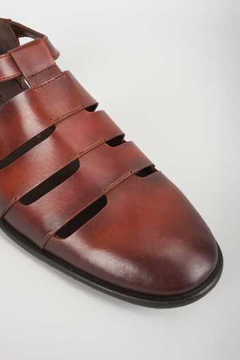 Shop SALIL BHATIA Brown Hand Patina Sandals Online at Aza Fashions Shop_SALIL BHATIA_Brown Hand Patina Sandals _Online_at_Aza_Fashions