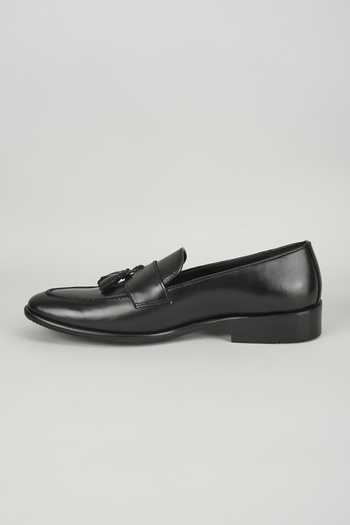 SALIL BHATIA_Black Topgrain Leather Loafer Shoes _Online_at_Aza_Fashions