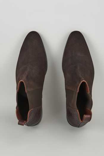 SALIL BHATIA Embossed Leather Chelsea Boots 