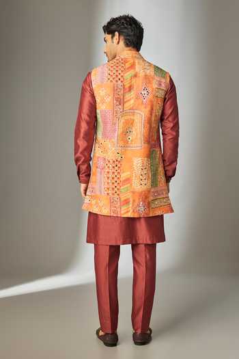 SALIL BHATIA Printed Nehru Jacket & Kurta Set 