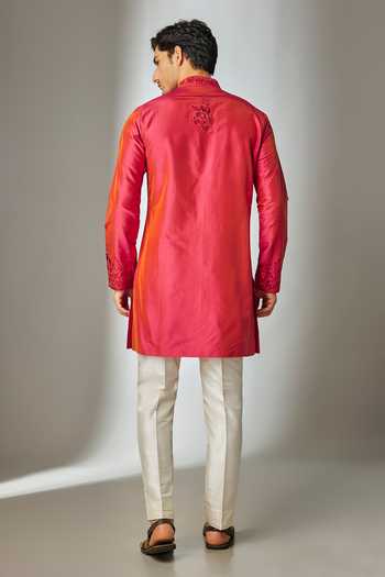 SALIL BHATIA Silk Thread Embroidered Kurta Set 