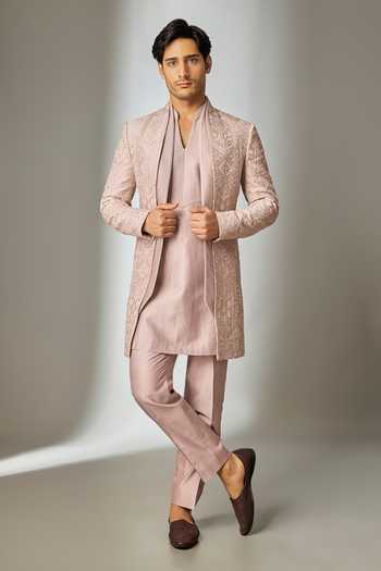 Salil Bhatia Sequin Embellished Jacket & Kurta Set 