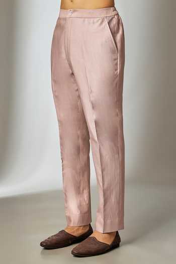 Buy_Salil Bhatia_Pink Silk, Chanderi Sequin Embellished Jacket And Kurta Set _Online_at_Aza_Fashions