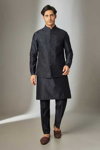 SALIL BHATIA Zari Embellished Nehru Jacket Set 