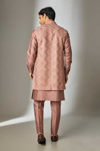 SALIL BHATIA Thread Embellished Jacket & Kurta Set 