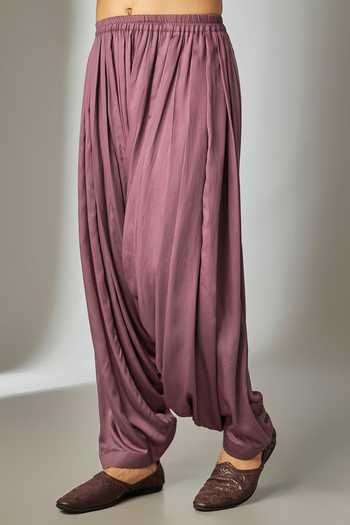 Salil Bhatia_Mauve Thread Embellished Kurta Set _Online_at_Aza_Fashions