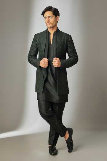 SALIL BHATIA Thread Work Jacket & Kurta Set 
