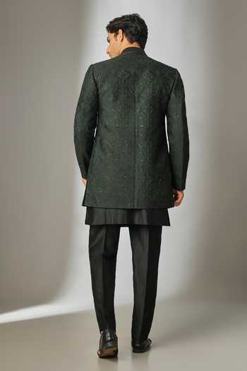 SALIL BHATIA Thread Work Jacket & Kurta Set 