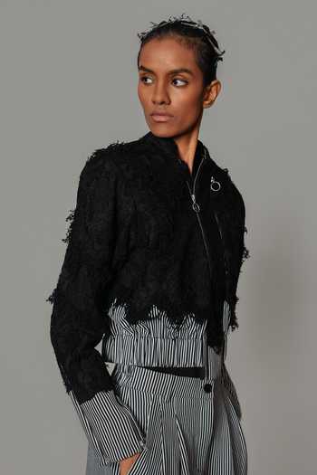 Anurag Gupta Stripe Pattern Bomber Jacket 