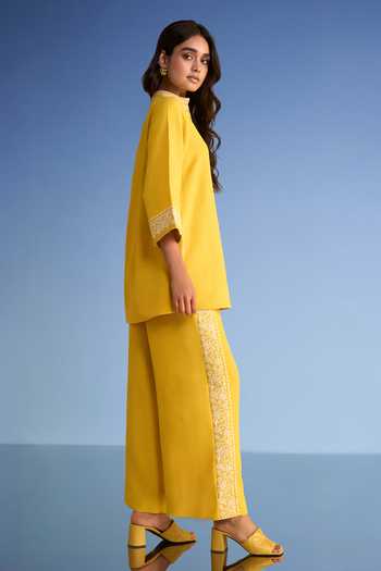 Dash And Dot Embroidered Linen Longline Top 