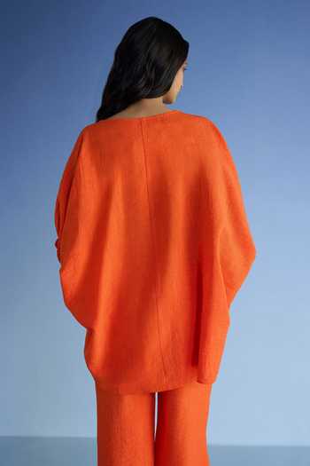 Dash And Dot Linen Longline Boxy Fit Top & Pant Set 