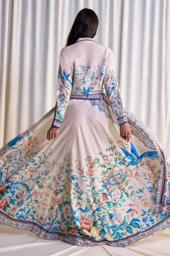 Dash And Dot Botanical Print Shirt & Maxi Skirt Set 
