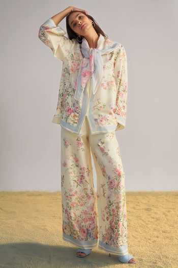 Buy_Dash And Dot_Multi Color Pastel Floral Print Scarf _Online_at_Aza_Fashions