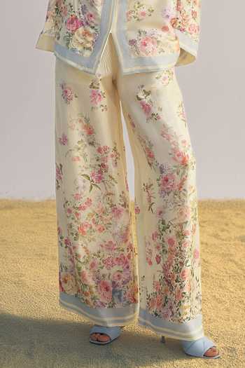 Shop Dash And Dot Multi Color Viscose Pastel Floral Print Pant Online at Aza Fashions Shop_Dash And Dot_Multi Color Viscose Pastel Floral Print Pant _Online_at_Aza_Fashions