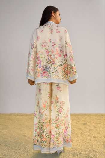 Shop Dash And Dot Multi Color Viscose Pastel Floral Print Pant at Aza Fashions Shop_Dash And Dot_Multi Color Viscose Pastel Floral Print Pant _at_Aza_Fashions