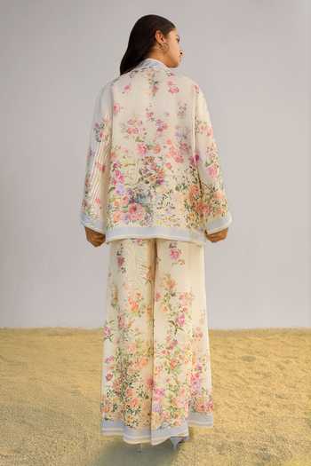 Dash And Dot Pastel Floral Print Shirt & Pant Set 