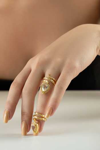Buy MAALICIOUS JEWELRY Gold Plated Gilded Coil White Topaz April Birthstone Ring Online at Aza Fashions Buy_MAALICIOUS JEWELRY_Gold Plated Gilded Coil White Topaz April Birthstone Ring _Online_at_Aza_Fashions