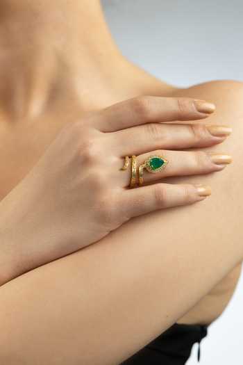 Buy MAALICIOUS JEWELRY Green Gilded Coil Onyx May Birthstone Ring Online at Aza Fashions Buy_MAALICIOUS JEWELRY_Green Gilded Coil Onyx May Birthstone Ring _Online_at_Aza_Fashions