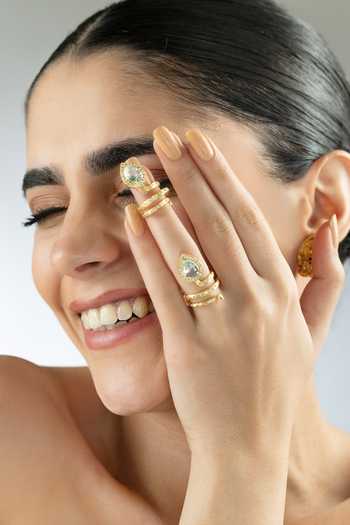 Buy MAALICIOUS JEWELRY Blue Gilded Coil Topaz December Birthstone Ring Online at Aza Fashions Buy_MAALICIOUS JEWELRY_Blue Gilded Coil Topaz December Birthstone Ring _Online_at_Aza_Fashions