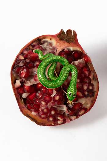 Buy MAALICIOUS JEWELRY Green Snake Brooch - Single Pc Online at Aza Fashions Buy_MAALICIOUS JEWELRY_Green Snake Brooch - Single Pc _Online_at_Aza_Fashions