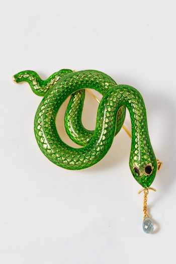 MAALICIOUS JEWELRY Green Snake Brooch - Single Pc 