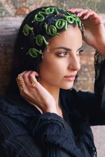 MAALICIOUS JEWELRY Green Snake Brooch - Single Pc 