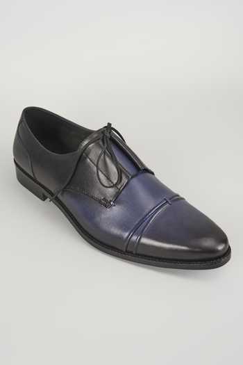 Salil Bhatia Leather Hand Patina Cap Toe Shoes 