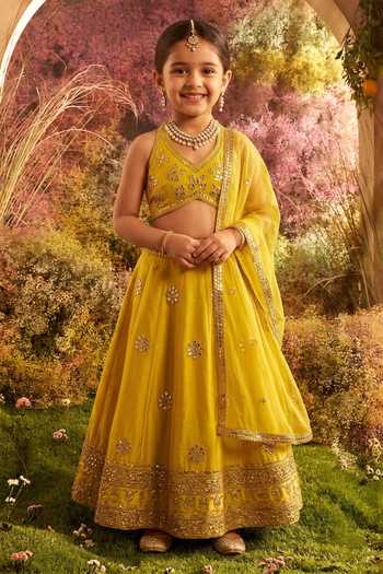 Charu Makkar Fleur Embroidered Lehenga Set For Kids