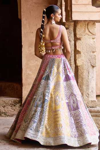 ANGAD SINGH Rang Mirror Embroidered Lehenga Set