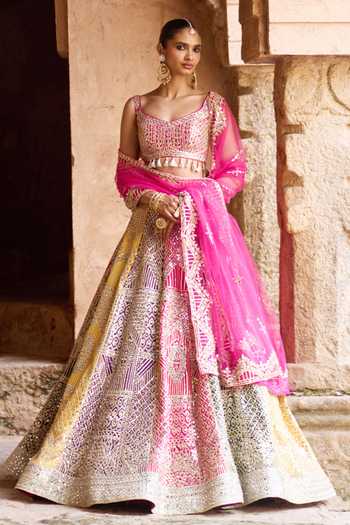 ANGAD SINGH Rang Mirror Embroidered Lehenga Set