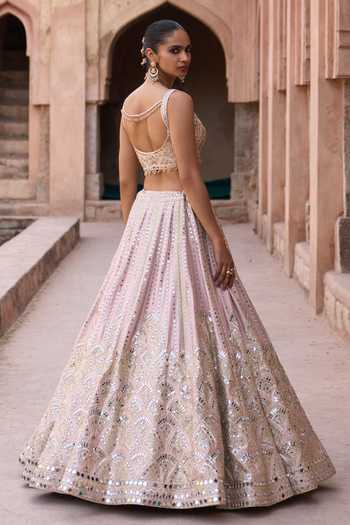 ANGAD SINGH Sehar Raw Silk Embroidered Lehenga Set 