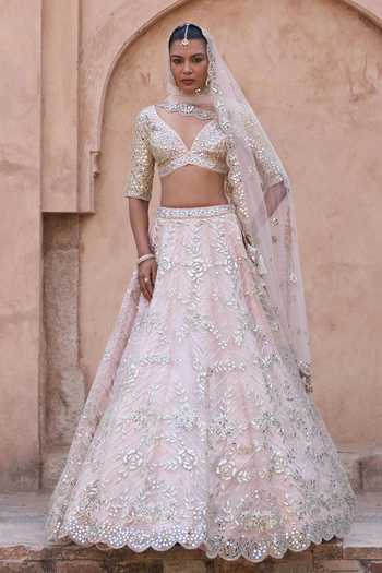 ANGAD SINGH Naazneen Embroidered Organza Lehenga Set 