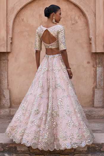 ANGAD SINGH Naazneen Embroidered Organza Lehenga Set 