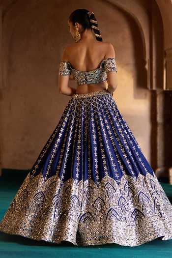 ANGAD SINGH Neer Embroidered Raw Silk Lehenga Set 