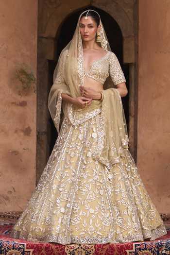 ANGAD SINGH Basant Floral Embroidered Net Lehenga Set 