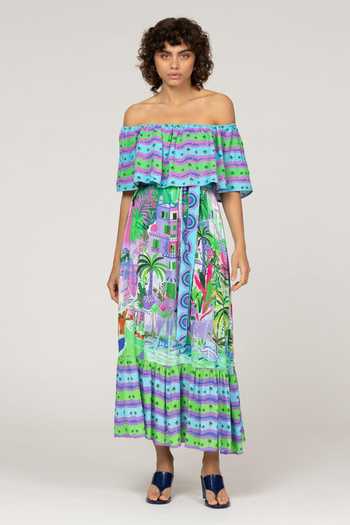 Inoa Blossom Hermosa Print Off-Shoulder Dress 