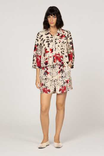Inoa Bonnie Crystal Front & Papaver Print Shirt 
