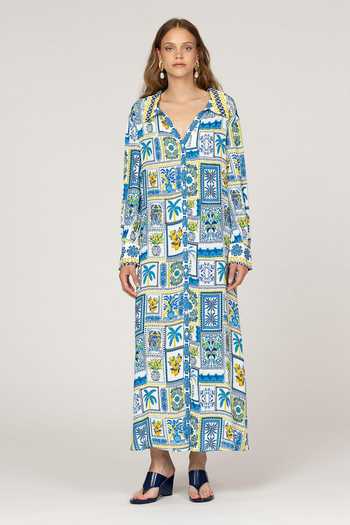 Inoa Pina Crystal Work Printed Dress 