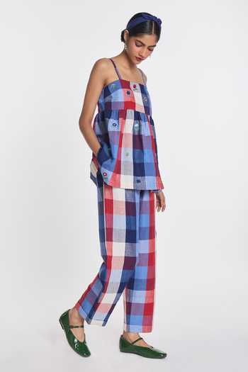 Payal Pratap Multi Color Linen, Handloom Cotton Achillea Elasticated Pant Online at Aza Fashions Payal Pratap_Multi Color Linen, Handloom Cotton Achillea Elasticated Pant _Online_at_Aza_Fashions