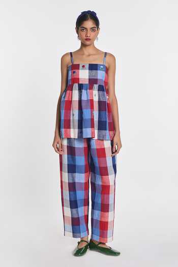Buy Payal Pratap Multi Color Linen, Handloom Cotton Achillea Elasticated Pant Online at Aza Fashions Buy_Payal Pratap_Multi Color Linen, Handloom Cotton Achillea Elasticated Pant _Online_at_Aza_Fashions