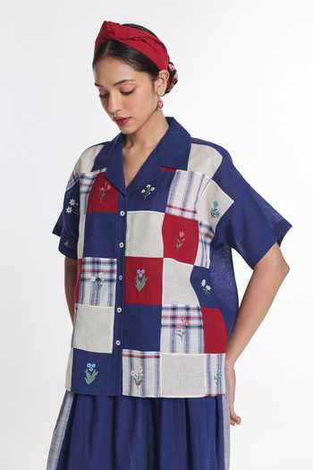 Payal Pratap Bluebell Patchwork Shirt 