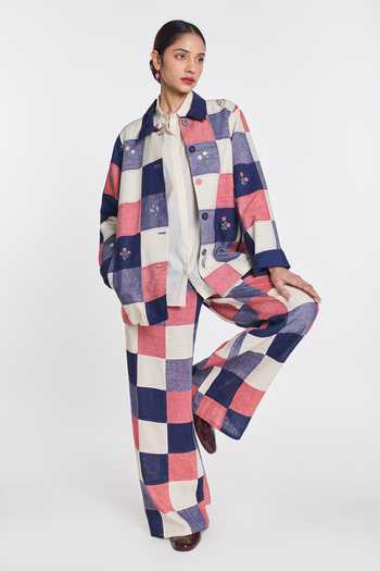 Payal Pratap Multi Color Linen Gazania Patchwork Pant Online at Aza Fashions Payal Pratap_Multi Color Linen Gazania Patchwork Pant _Online_at_Aza_Fashions